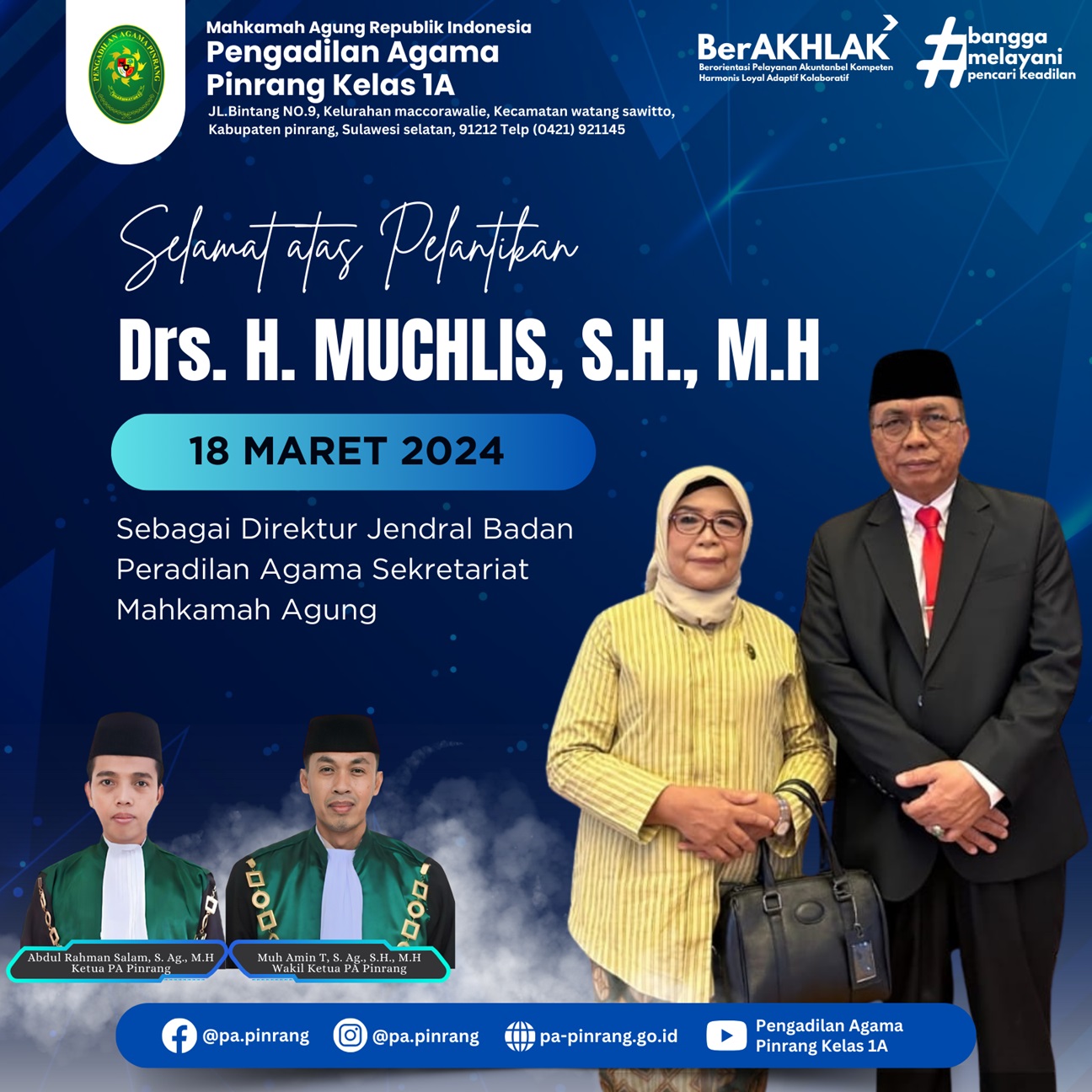 Biru dan Putih Modern Selamat Hari Dokter Instagram Post 1